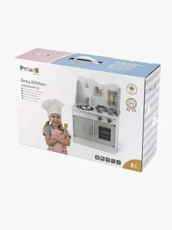 Rolleleg-PolarB Legekøkken med Tilbehør, Hvid/Grå Grå/Hvid