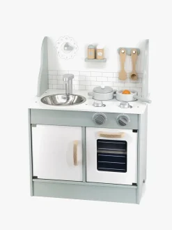Rolleleg-PolarB Legekøkken med Tilbehør, Mint Grå/Blå/Hvid