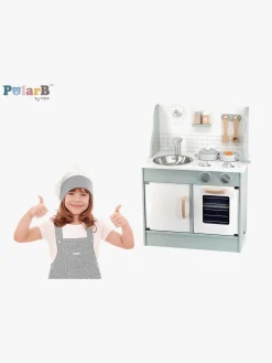 Rolleleg-PolarB Legekøkken med Tilbehør, Mint Grå/Blå/Hvid