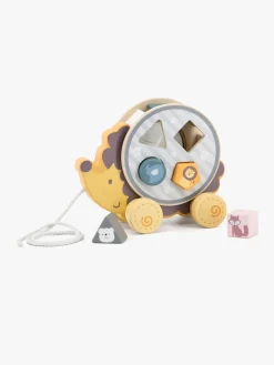 Trælegetøj-PolarB Pindsvin Træklegetøj med Puttekasse