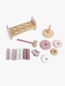 Trælegetøj-PolarB Stablelegetøj & Hammerbræt, Ræv Flerfarvet