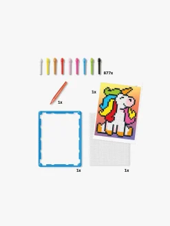 Kreativt Legetøj-Quercetti Pixel Art Kreasæt Basic Enhjørning 877 Dele