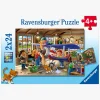 Spil & Puslespil-Ravensburger Airplane & Train Repairs Puslespil 2x24 Brikker