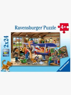 Spil & Puslespil-Ravensburger Airplane & Train Repairs Puslespil 2x24 Brikker