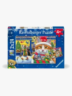 Spil & Puslespil-Ravensburger Christmas Kitties Puslespil 2x24 Brikker
