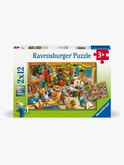 Spil & Puslespil-Ravensburger Christmas Toy Factory Puslespil 2x12 Brikker