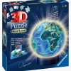 Spil & Puslespil-Ravensburger 3D Puslespil Globus Dyr, Natlampe 72 Brikker