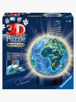 Spil & Puslespil-Ravensburger 3D Puslespil Globus Dyr, Natlampe 72 Brikker