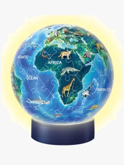 Spil & Puslespil-Ravensburger 3D Puslespil Globus Dyr, Natlampe 72 Brikker