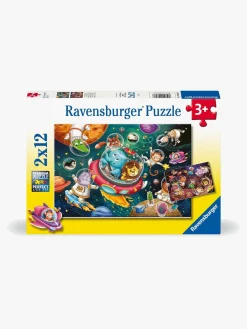 Spil & Puslespil-Ravensburger Dyr Fra Verdensrummet Puslespil 2x12 Brikker