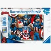Spil & Puslespil-Ravensburger Marvel Avengers Captain America XXL Puslespil 100 Brikker
