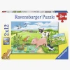 Spil & Puslespil-Ravensburger Puslespil Baby Bondegårdsdyr 2x12 Brikker
