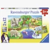 Spil & Puslespil-Ravensburger Puslespil Dyr i Zoo 2x12 Brikker