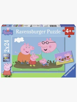 Spil & Puslespil-PeppaPig Ravensburger Puslespil Gurli Gris Familieliv 2x24