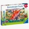 Spil & Puslespil-Ravensburger Puslespil Jurassic Dyreliv, 2X24 Brikker
