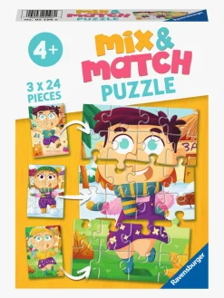Spil & Puslespil-Ravensburger Puslespil Mix & Match Farverigt Tøj 3x24 Brikker
