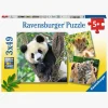 Spil & Puslespil-Ravensburger Puslespil Panda, Lion and Tiger 3x49 Brikker