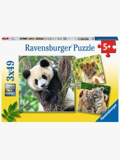 Spil & Puslespil-Ravensburger Puslespil Panda, Lion and Tiger 3x49 Brikker
