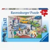 Spil & Puslespil-Ravensburger Puslespil Politi og Brandbil 2x12 Brikker