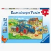 Spil & Puslespil-Ravensburger Puslespil Traktor & Gravemaskine 2x12 Brikker