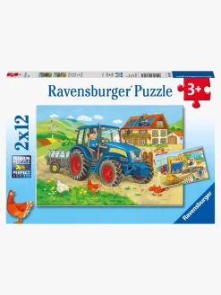Spil & Puslespil-Ravensburger Puslespil Traktor & Gravemaskine 2x12 Brikker