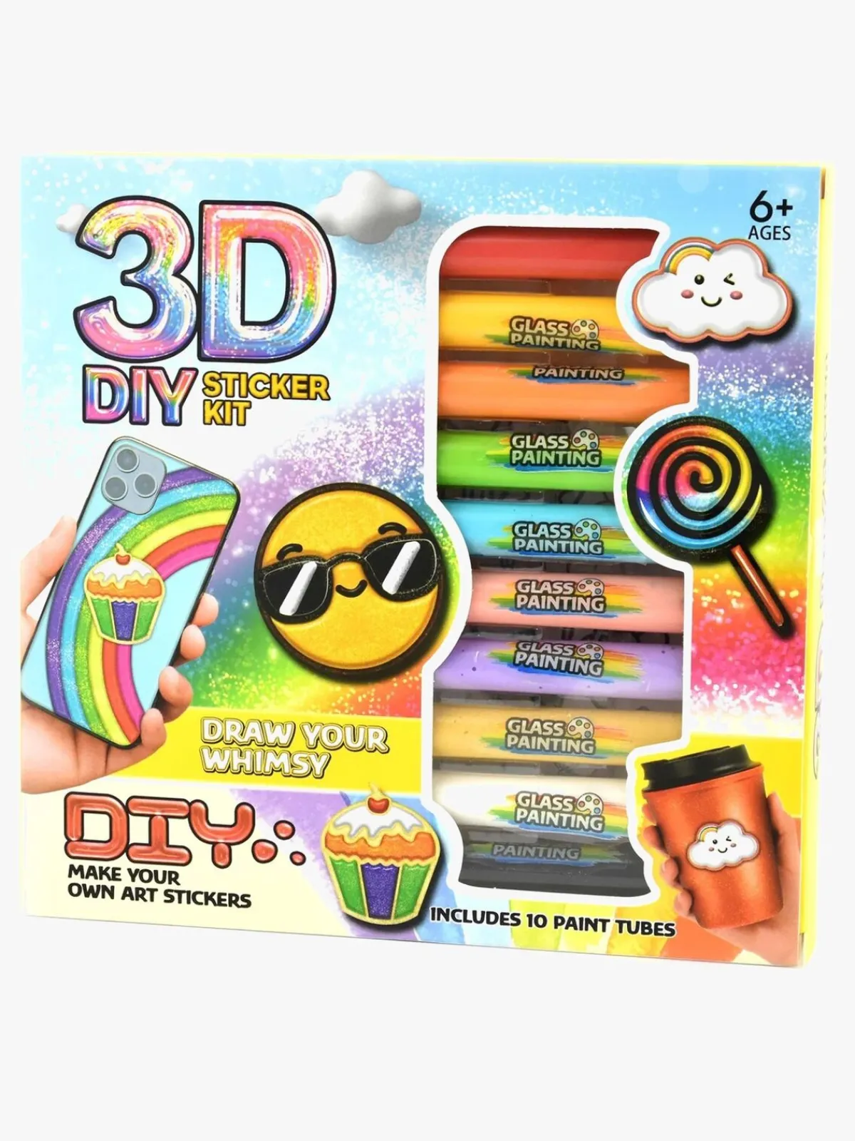 Kreativt Legetøj-Robetoy 3D DIY Klistermærkesæt Penne 10 Stk.