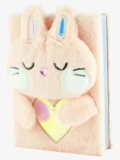 Kreativt Legetøj-Robetoy Notesbog Fluffy Bunny A5 Lyserød/Flerfarvet