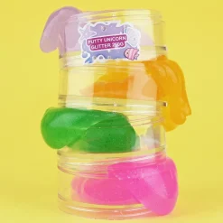 Eksperimenter & Videnskab-Robetoy Putty Unicorn Glitter Slime 4-i-1