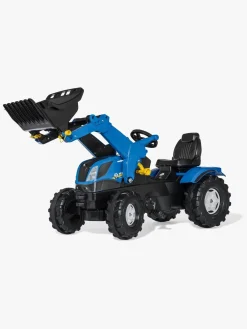 Pedal- & Gåbiler-RollyToys Rolly Toys Farmtrac New Holland Pedaltraktor, Blå