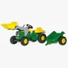 Pedal- & Gåbiler-RollyToys Rolly Toys John Deere Traktor m. Frontlæsser & Anhænger