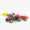 Pedal- & Gåbiler-RollyToys Rolly Toys Kid-X Pedaltraktor med Skovl og Anhænger, Rød