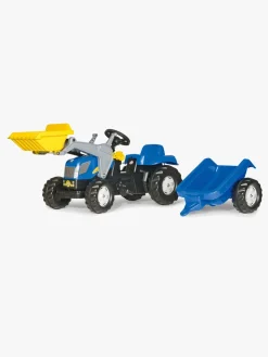 Legetøjsbiler & -Fartøjer-RollyToys Rolly Toys Traktor m. Skovl + Anhænger Kid JD Blå