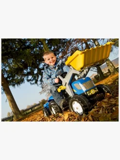 Legetøjsbiler & -Fartøjer-RollyToys Rolly Toys Traktor m. Skovl + Anhænger Kid JD Blå