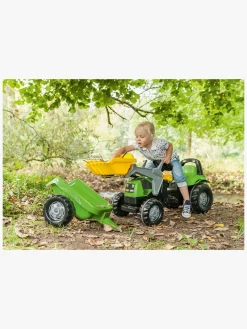 Pedal- & Gåbiler-RollyToys Rolly Toys Traktor med Frontlæsser og Anhænger, Grøn