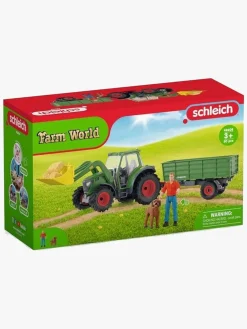 Legetøjsbiler & -Fartøjer-Schleich 42608 Farm World Traktor med Anhænger