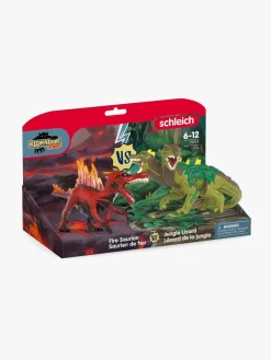 Legetøjsfigurer-Schleich 70834 Fire Saurian vs. Jungle Lizard Figursæt