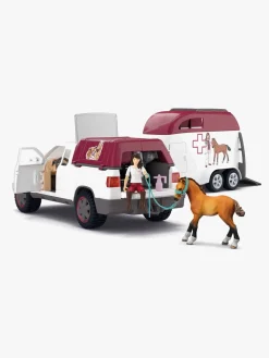 Legetøjsfigurer-Schleich Dyrlægebil med Anhængervogn