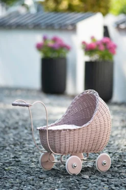 Dukker & Bamser-Smallstuff Dukkevogn, Powder Lilla/Beige/Flerfarvet