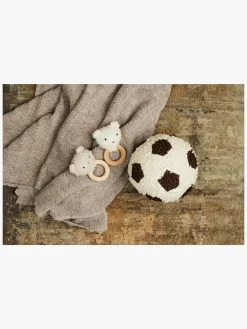 Dukker & Bamser-Smallstuff Strikket Fodbold Bamse Hvid/Brun