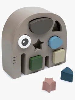 Trælegetøj-Smallstuff Træ Elefant Puttekasse Flerfarvet