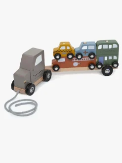 Trælegetøj-Smallstuff Træklegetøj Biltransport Grå/Flerfarvet