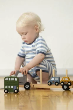 Trælegetøj-Smallstuff Træklegetøj Biltransport Grå/Flerfarvet