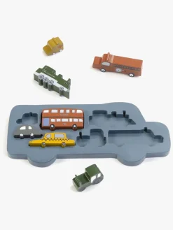 Spil & Puslespil-Smallstuff Træpuslespil Auto, 7 Brikker Flerfarvet