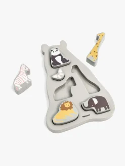 Spil & Puslespil-Smallstuff Træpuslespil Zoo Flerfarvet