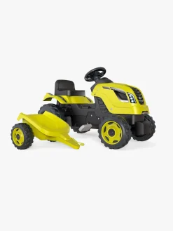 Pedal- & Gåbiler-Smoby  Farmer Traktor XL + Trailer, Grøn Sort/Gul