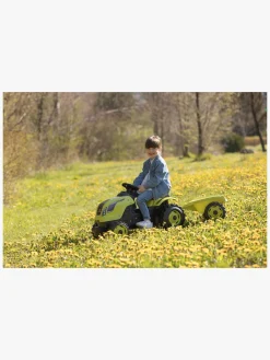 Pedal- & Gåbiler-Smoby  Farmer Traktor XL + Trailer, Grøn Sort/Gul
