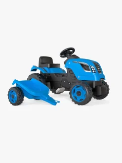 Pedal- & Gåbiler-Smoby  Farmer Traktor XL + Trailer, Blå Flerfarvet