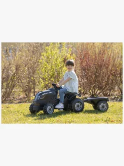 Pedal- & Gåbiler-Smoby  Farmer Traktor XL + Trailer, Sort Grå/Sort
