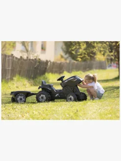 Pedal- & Gåbiler-Smoby  Farmer Traktor XL + Trailer, Sort Grå/Sort