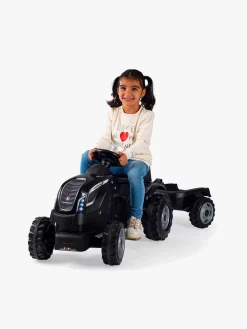 Pedal- & Gåbiler-Smoby  Farmer Traktor XL + Trailer, Sort Grå/Sort